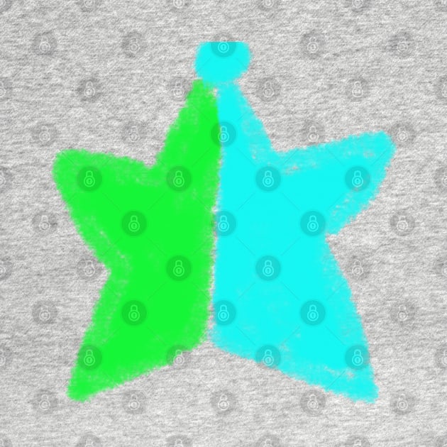 green blue star watercolor design by Artistic_st